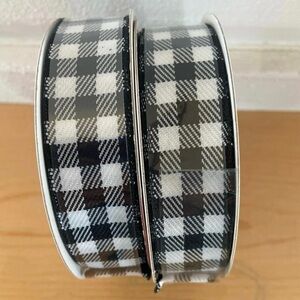 Black and White Plaid Ribbon